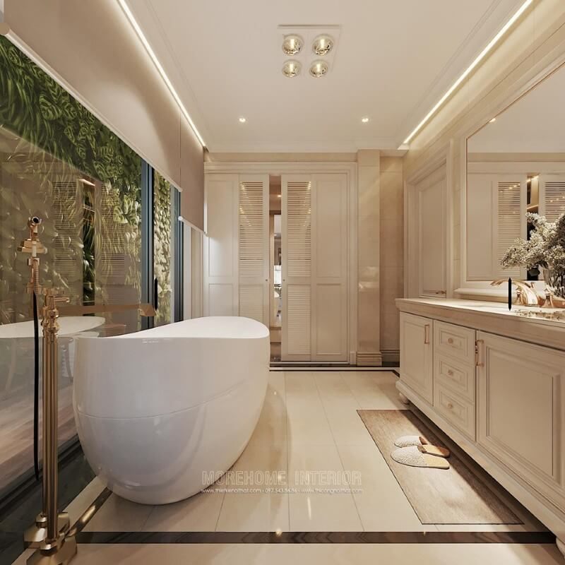 Mẫu thiết kế phòng tắm độc đáo và sang trọng cho các biệt thự.